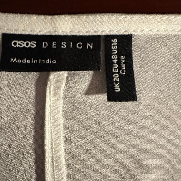 ASOS Lightweight balloon long sleeve Belted Robe Sheer Curve Made in India sz 16 - Picture 11 of 12